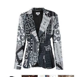 SASSY JONES Fiorella Luxe Patchwork Blazer..2X ..NEW NEVER WORN